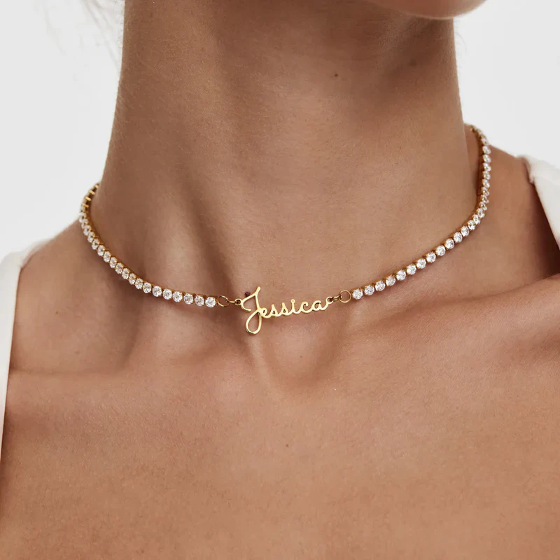 Personalized Signature Tennis Necklace - Image 7